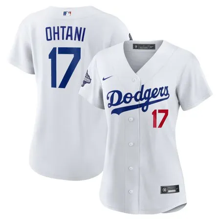 Women's Los Angeles Dodgers #17 Shohei Ohtani  White 2025 World Series Champions Home Limited Jersey