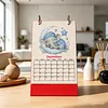2027 New DIY Diamond Painting Moon Sleep Animal Desk Calendar Set 12-Month Flip Calendar Design Monthly Planner Office Desktop Decor