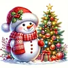Xmas Tree Snowman-Partial 11CT Stamped Cross Stitch Bead Embroidery 36*36cm/14.17*14.17in tapestrymarket