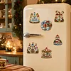 6PCS Fairyland DIY Pearl Diamond Painting Christmas Fridge Magnets, Sparkling Rhinestone Refrigerator Magnet Craft Kit for Home Decor & Gifts