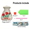 (US Local)Acrylic Wooden Rose Bag Shape Diamond Painting Piggy Bank Storage Box Kit