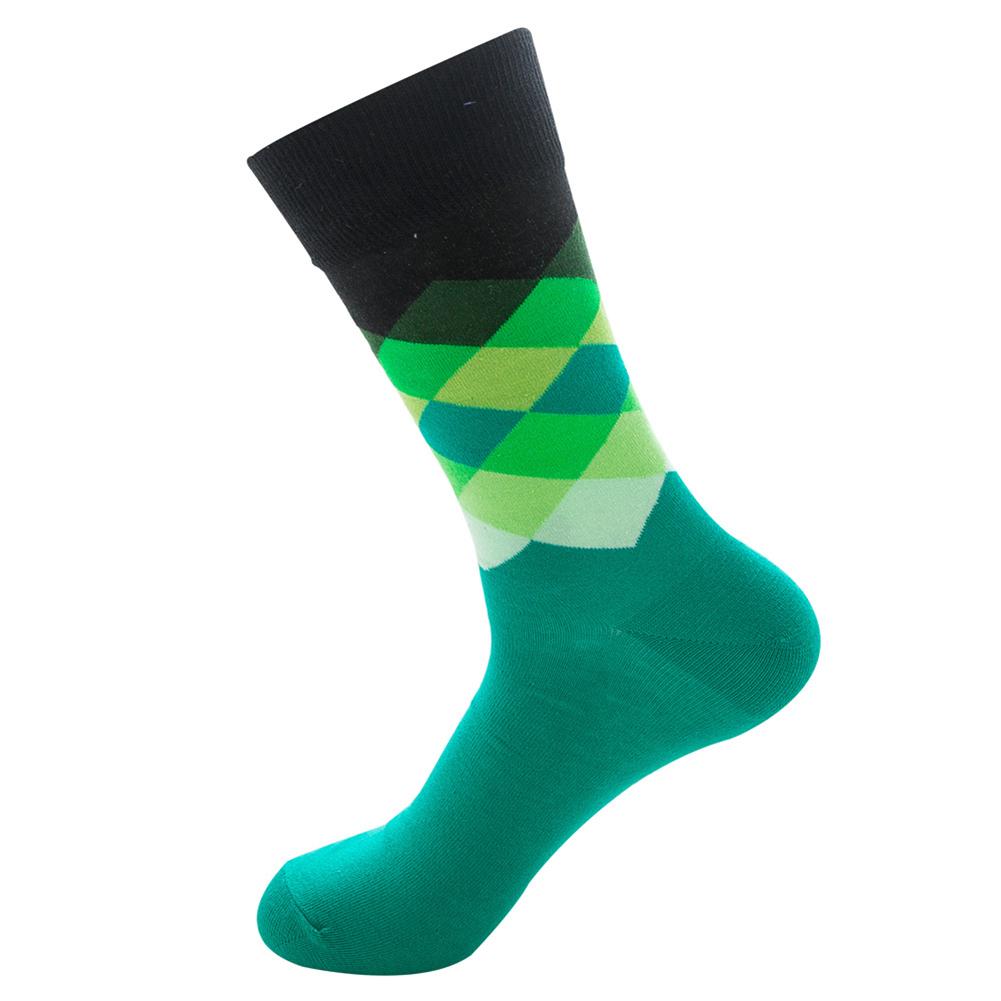 

1 Pair Men Cotton Warm Soft Socks Gradient Color Knee-high Socks (Green), 501 Original