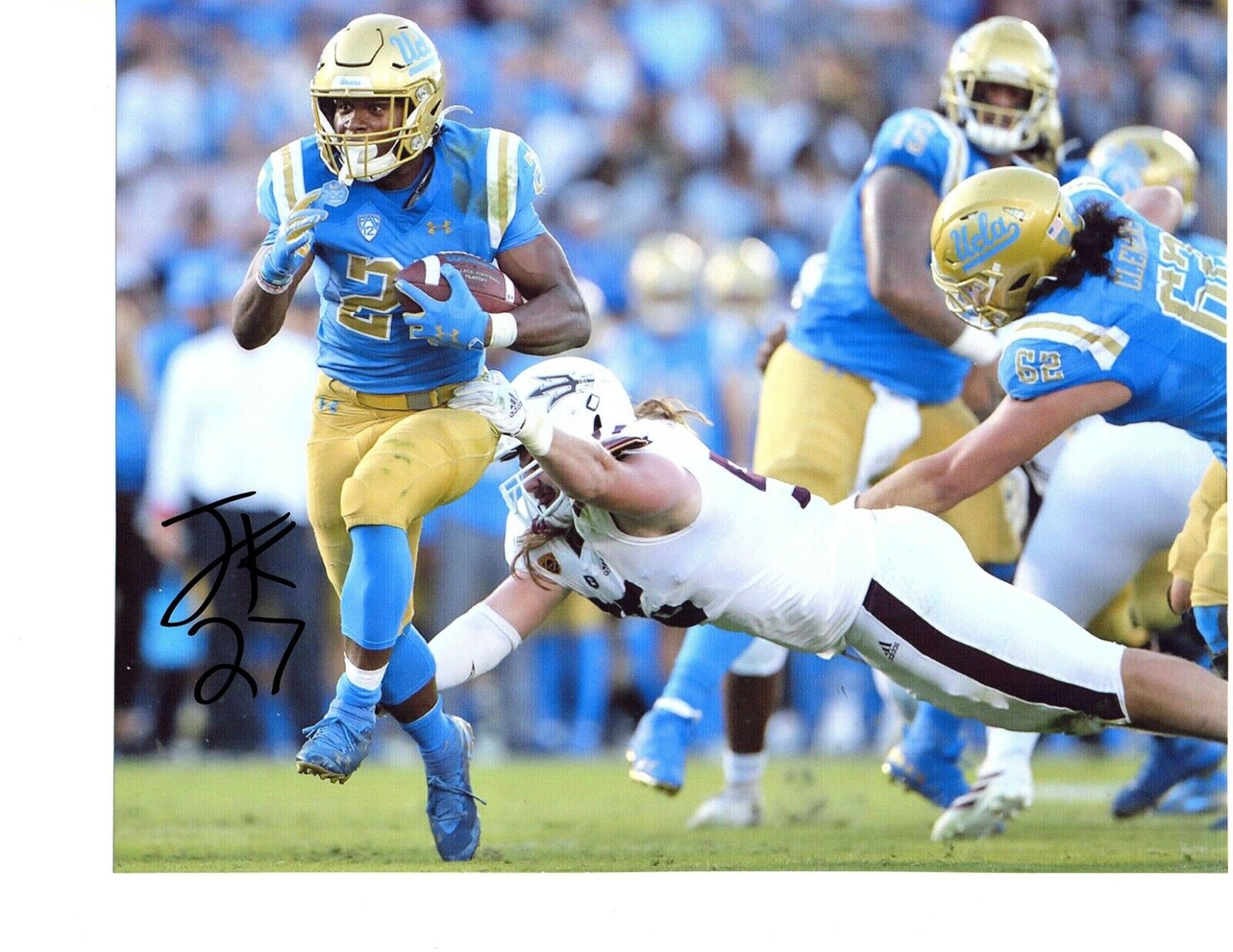 Joshua Kelley UCLA Bruins signed autographed 8x10 football Photo Poster painting 2020 Nfl Draft!