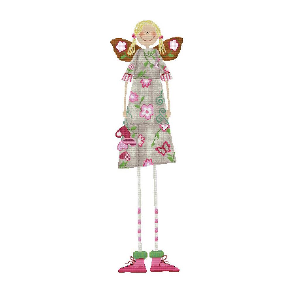 

Long-Legged Butterfly Girl - 14CT Stamped Cross Stitch - 79*28cm (Big Size), 501 Original