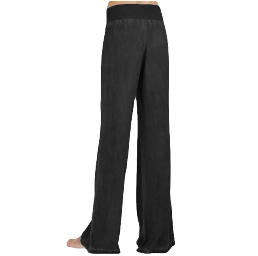 Brownm Large Casual Thin Wide Leg Trousers Pants
