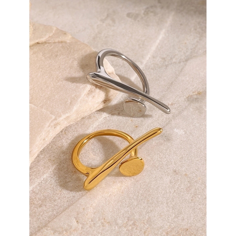 Minimalist Classic Style Geometric 304 Stainless Steel Open Rings