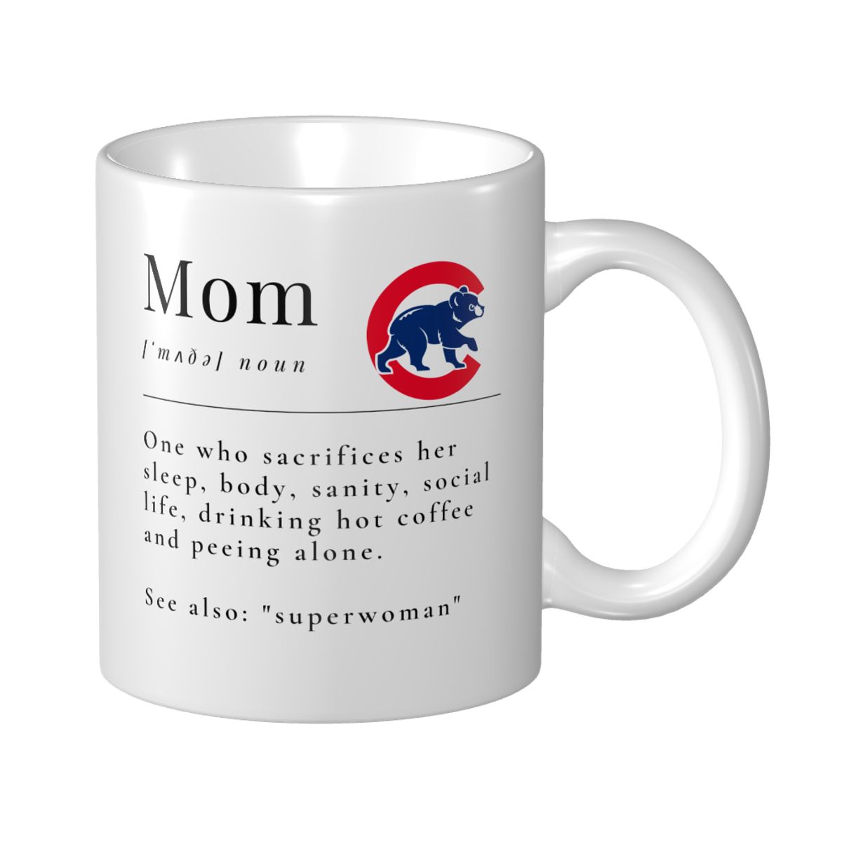 Chicago Cubs Mother's Day Dictionary Definition Funny Quote Mom Ceramic Mug
