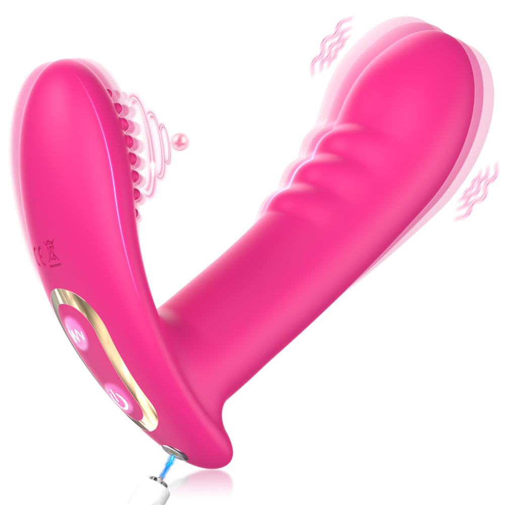 3 In 1 G Spot Clit Vibrator Dildo Panty Vibrator With 10 * 10 Vibrations
