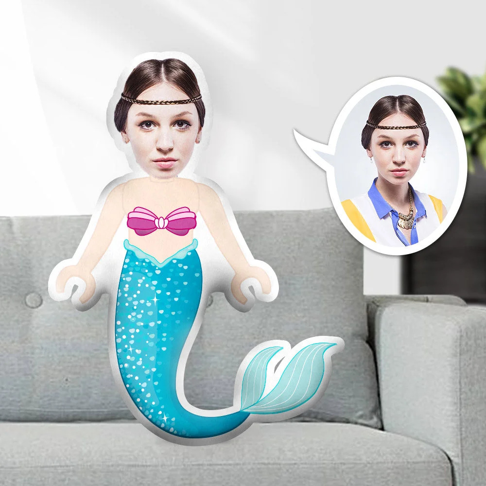 My Face Pillow, Custom Pillow, Personalized Photo Pillow Gift Pillow Toy, Mermaid, Lego-Style, Throw Pillow, MiniMe Pillow Dolls and Toys
