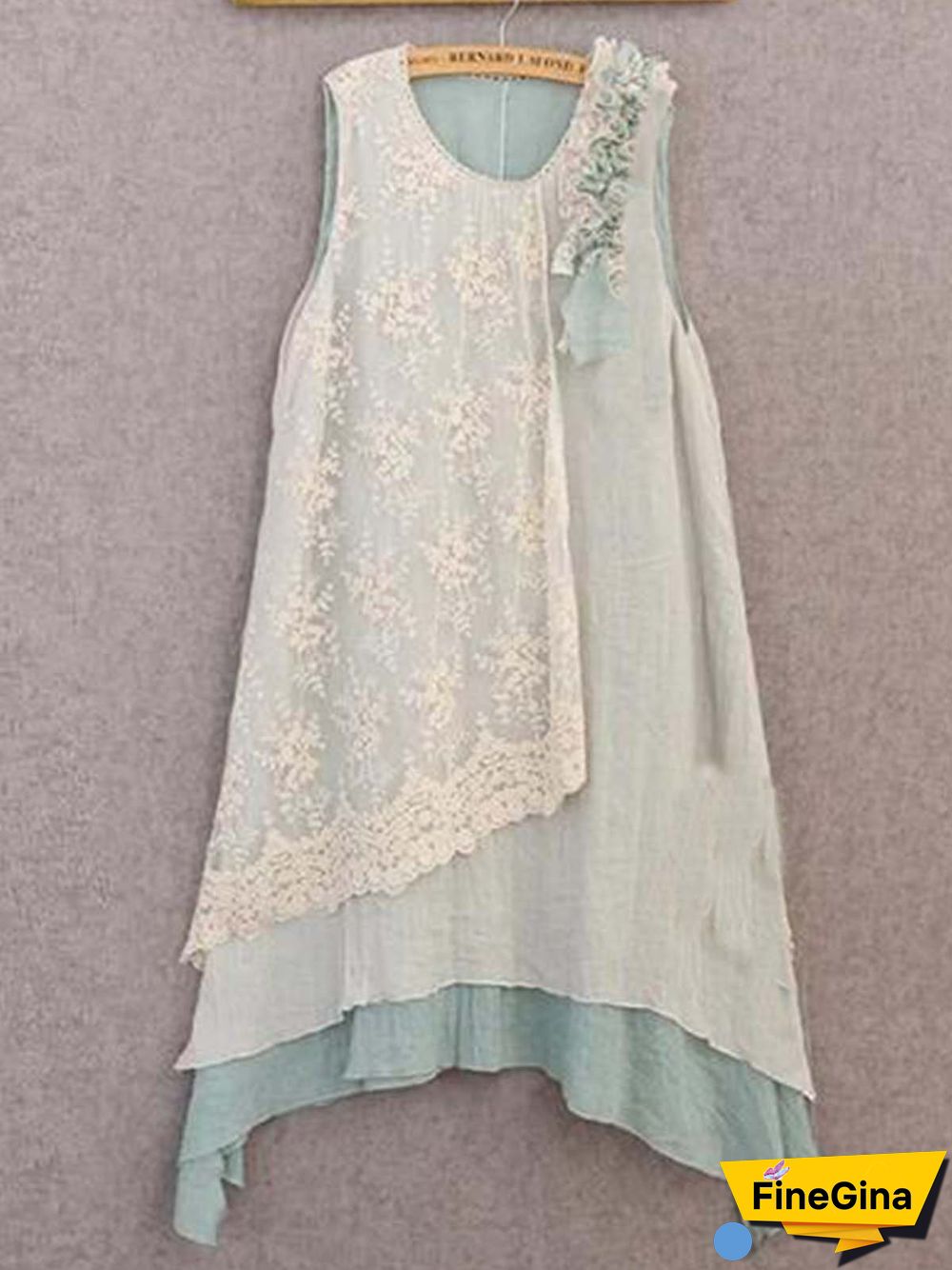 Women Sleeveless A-Line Patchwork Women Casual Summer Weaving Dress