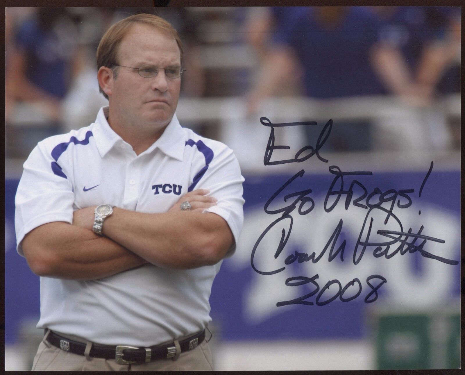 Gary Patterson Signed 8x10 Photo Poster painting College NCAA Football Coach Autograph TCU