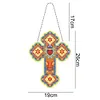 5D DIY Special Shaped Diamond Painting Cross Hanging With Lamp String Kit