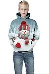 Kid Girl 3D Digital Printing Sports Uniform Winter Christmas Hoodie