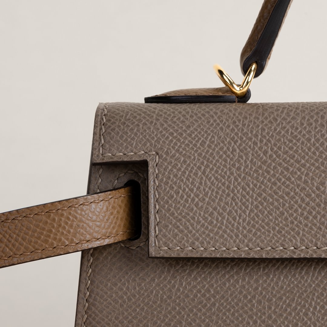 Mini Kelly II Epsom 18 Etoupe/2S Sesame GHW