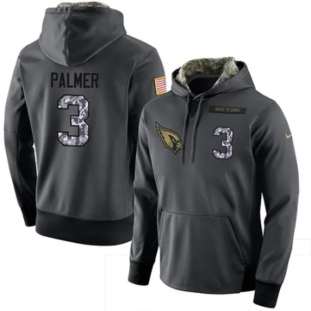 NFL Men's  Arizona Cardinals #3 Carson Palmer Stitched Black Anthracite Salute to Service Player Performance Hoodie