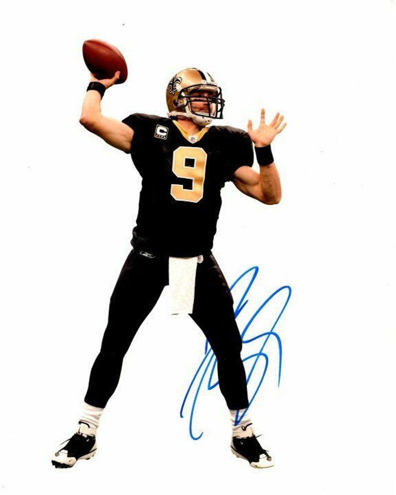 Drew brees signed autographed nfl new orleans saints Photo Poster painting