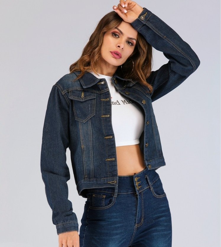 Fresh And Sweet Loose Denim Jacket Women's Short Top Coats
