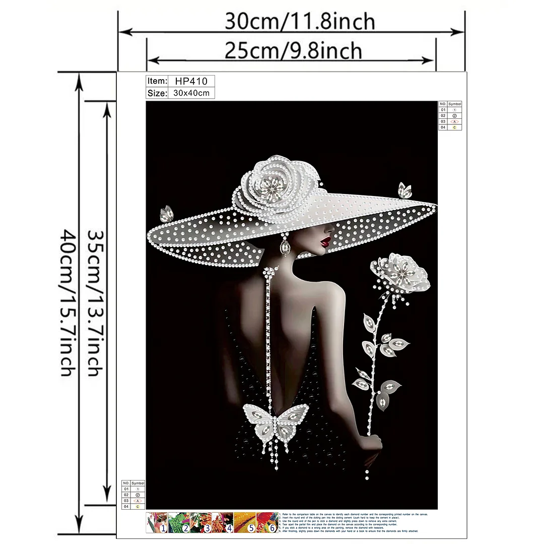 Beauty Special Shaped 5D DIY Partial Drill Diamond Painting Kit Home Art 30x40cm