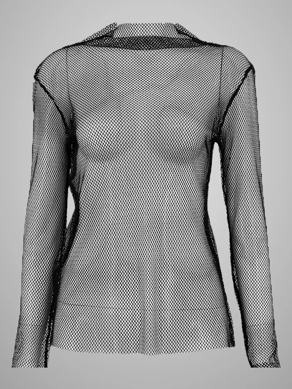 Fishnet Long Sleeve Mesh Top