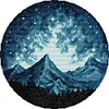 Moonlit Mountains - 14CT Stamped Cross Stitch 34*34cm/13.39*13.39in(Brand)