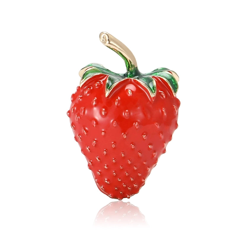 Casual Elegant Cute Pin Strawberry Alloy Enamel Women’s Brooches