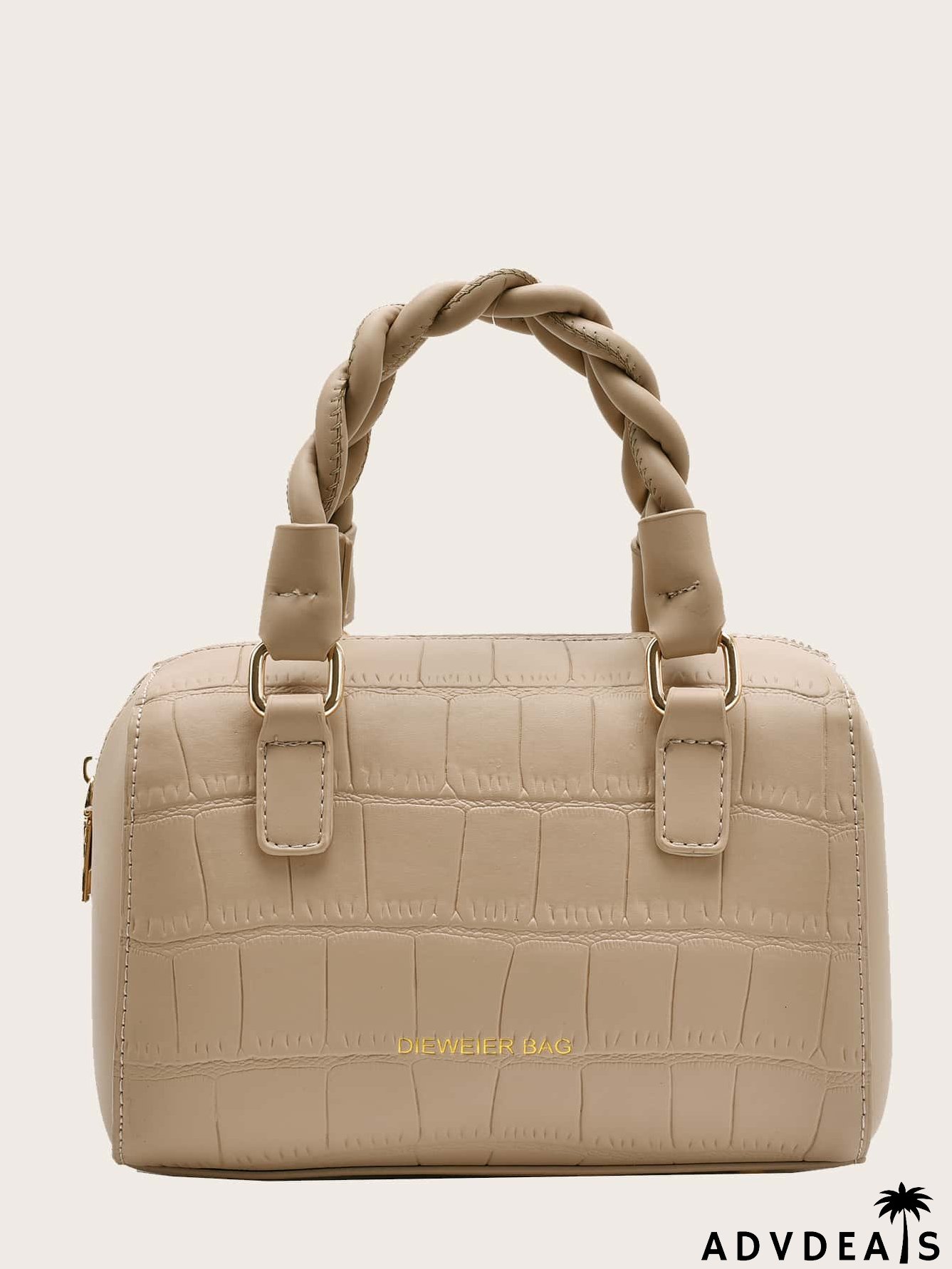 Croc Embossed Satchel Bag
