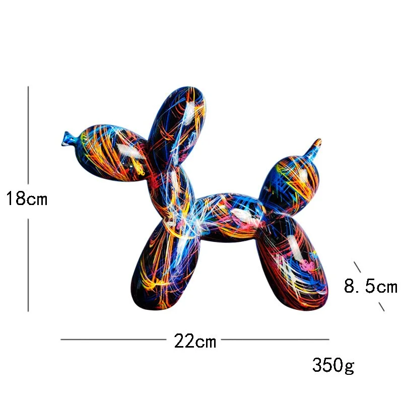 Nordic Modern Figurine Balloon Dog Ornaments Creative Graffiti Resin Crafts Home Living Room TV Cabinet Desktop Decorations