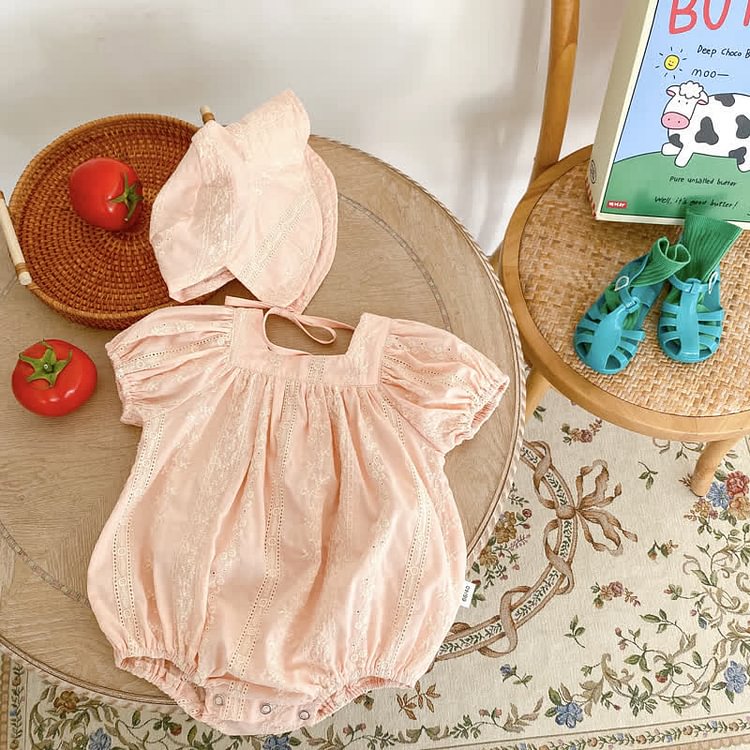 Baby Vintage Jacquard Bodysuit with Hat