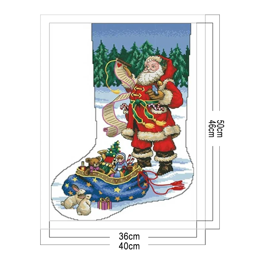 11CT Partial Stamped Cross Stitch - Stocking(Canvas|40*50CM)
