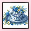 Blue And White Porcelain Flower-11CT /14CT Stamped Cross Stitch 40*40cm tapestrymarket