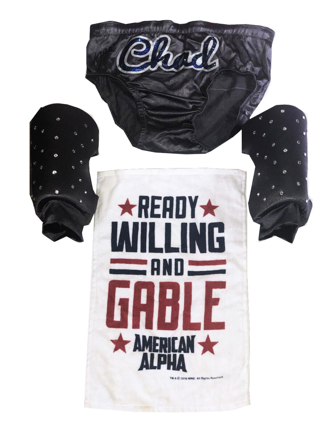 WWE CHAD GABLE RING WORN HAND SIGNED WRESTLING GEAR WITH Photo Poster painting PROOF AND COA 6