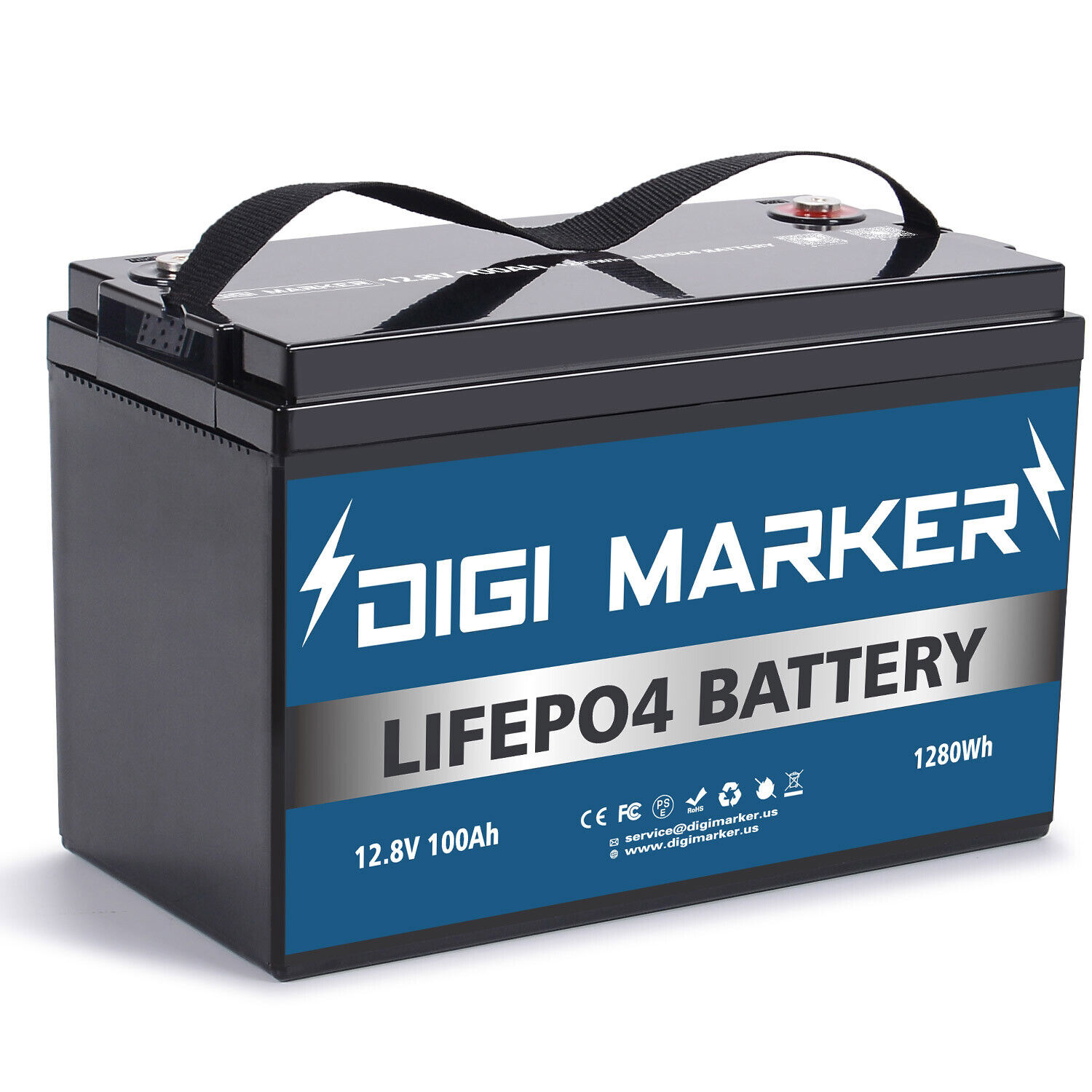 Bluetooth100Ah Lithium Battery,12.8V 100Ah LiFePO4 Deep Cycle