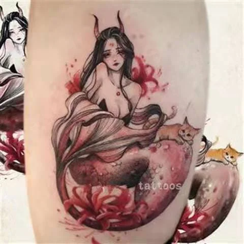 Sdrawing Anime Tattoo Sticker Waterproof for Men Women Body Art Personality Cool Butterfly Fake Tattoo Arm Thigh Pattern Temporary Tattoo