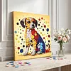 Framed Dog - DIY Button Art Painting Kit for Creativity DIY Pearl Dot Crafts for Gift Home Wall Decor 30*30CM