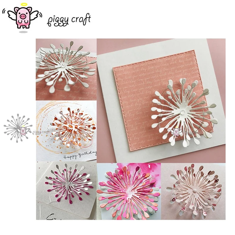 Piggy Craft metal cutting dies cut die mold Flower decoration Scrapbook paper craft knife mould blade punch stencils dies