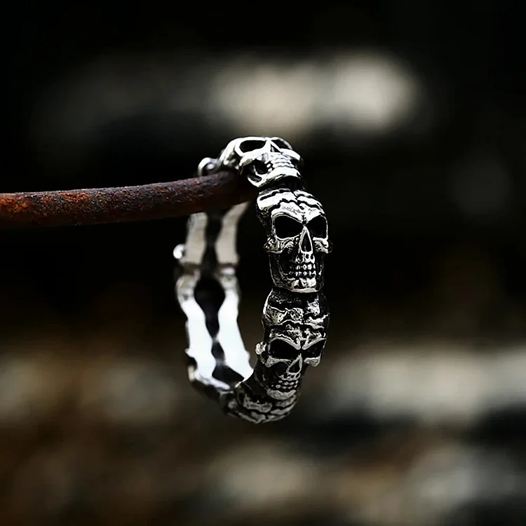 Coutureaura Gothic Stackable Stainless Steel Skull Ring