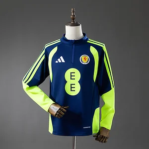 2026 Scotland Training Top Navy Blue & Fluorescent Green 1:1 Thai Quality