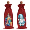 2pcs Christmas Diamond Art Linen Wine Gift Bag Diamond Painting Red Wine Bag Kit