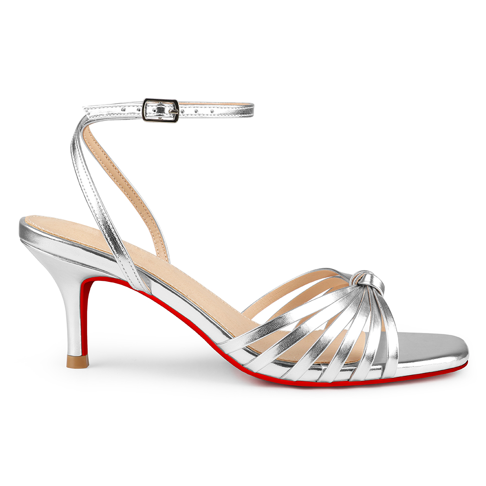 65mm Open Toe Sandals Ankle Strap High Heel Red Bottom Summer Shoes Wedding Shoes Matte-MERUMOTE
