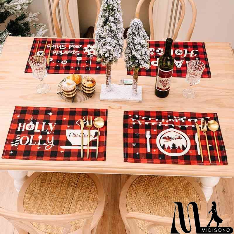 MidiSono - Assorted 2-Piece Plaid Placemats