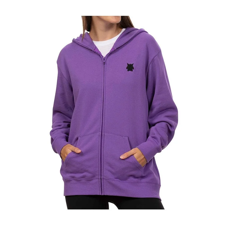 Pokémon Gengar Themed French Terry Zip-Up Hoodie