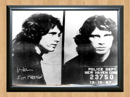 Jim Morrison Val Kilmer Mug Shot Signed Autographed Photo Poster painting Poster Print Memorabilia A4 Size