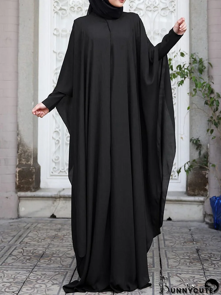 Plus Size Muslim Double Layer Two-piece Chiffon Maxi Dress