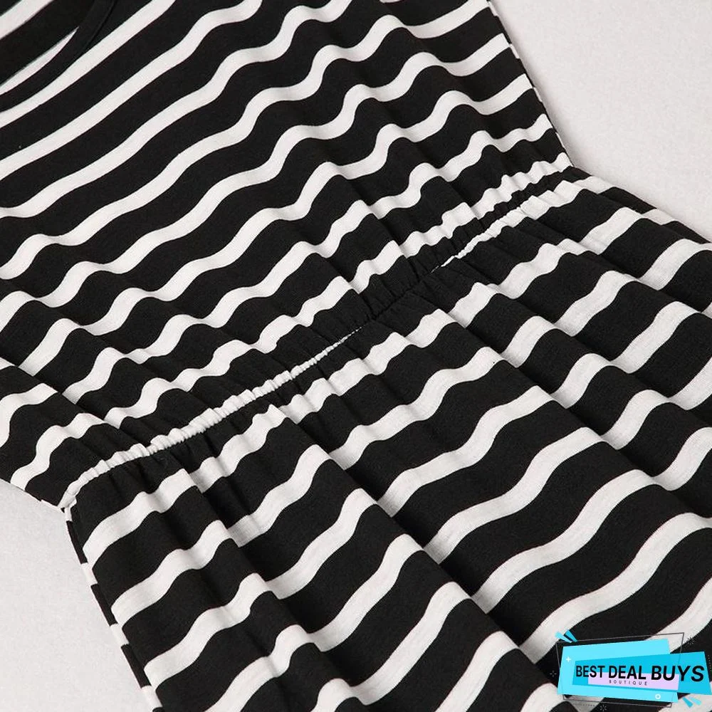 Mommy and Me Stripes Casual A Matching Dresses