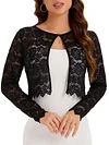 Elegant Women's Lace Cardigan Sweater - Polyamide Knit Fabric, Solid Color, Round Neck, Spring/Summer/Autumn Collection