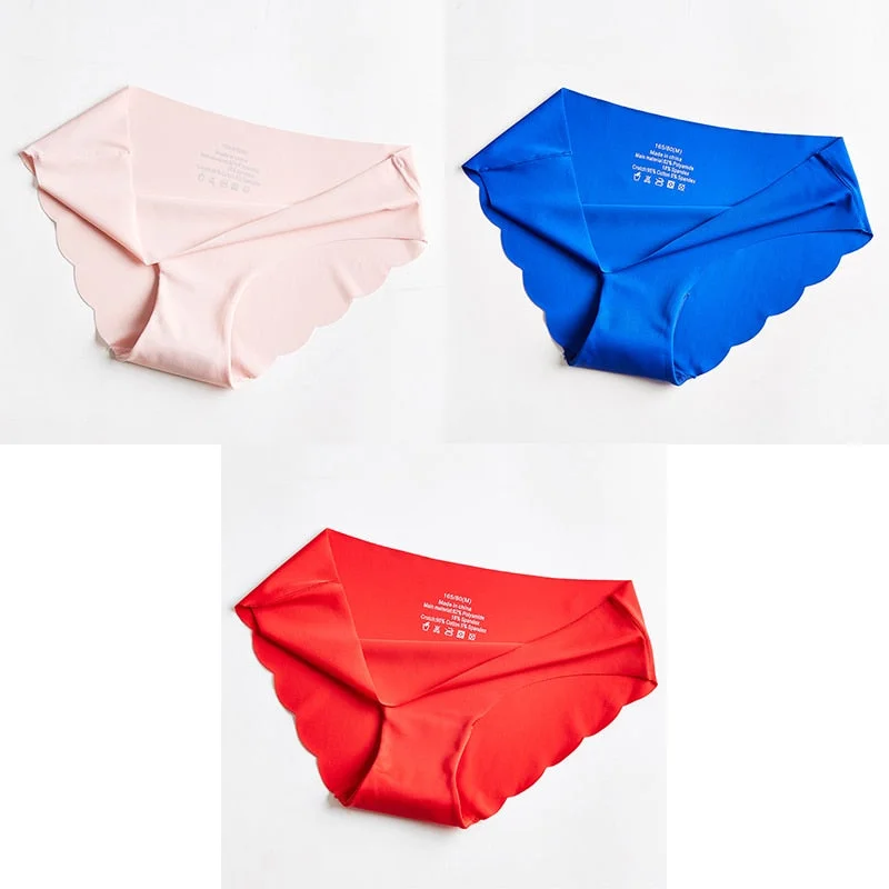 3pcs Seamless Panty Set Underwear Female Comfort Intimates Fashion Ladies Hot Sale Mid-Rise Briefs Panties Women Sexy Lingerie