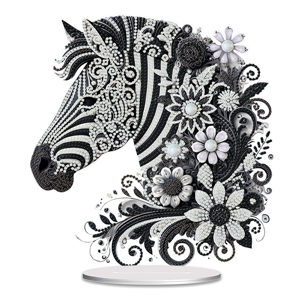 Zebra Acrylic Diamond Painting Tabletop Ornaments Kit Desktop Diamond Art Kits