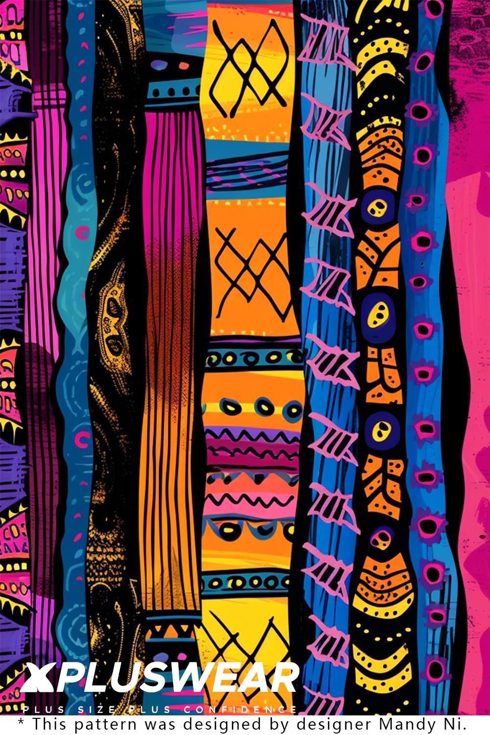 Design Plus Size Casual Magenta Tribal Ankara Round Neck Wrap Pocket Maxi Dresses [Pre-Order]