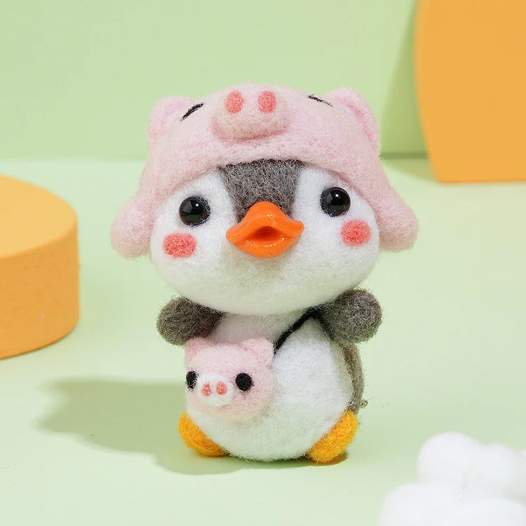 FeltingJoy - Beaky Penguin Needle Felting Kit - Pig