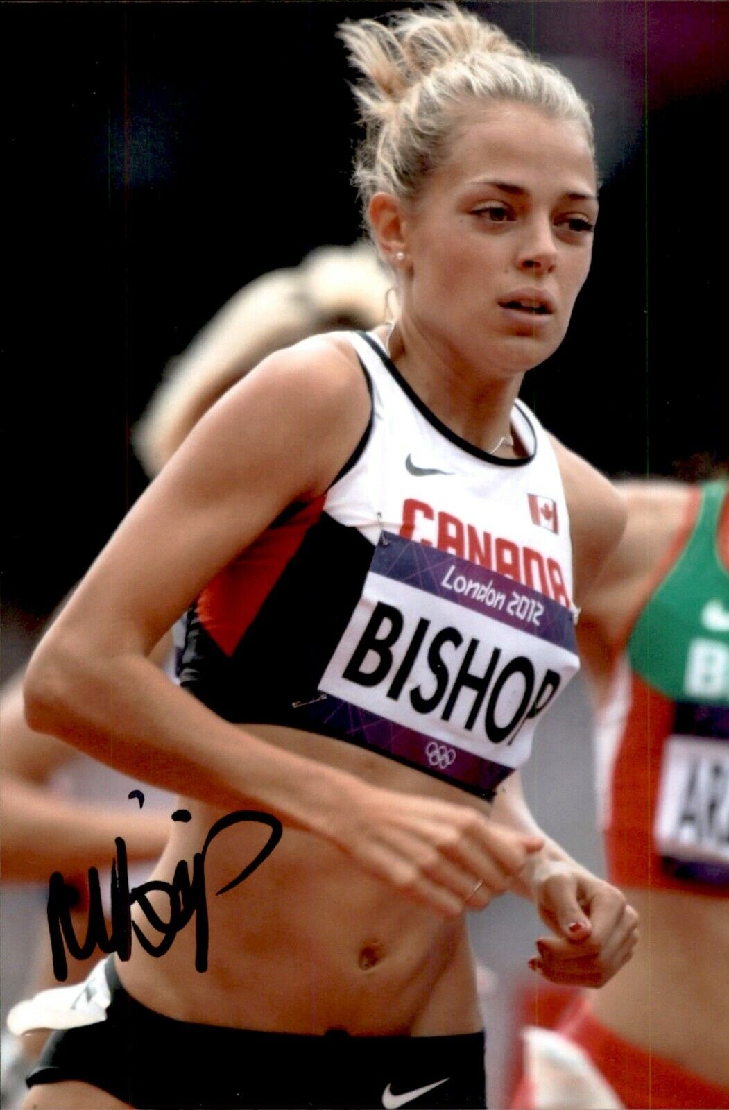 Melissa Bishop-Nriagu SIGNED 4x6 Photo Poster painting RUNNING LONDON RIO OLYMPICS TEAM CANADA 5